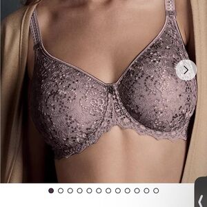 Elegant Lace Underwire Bra in Dusty Purple